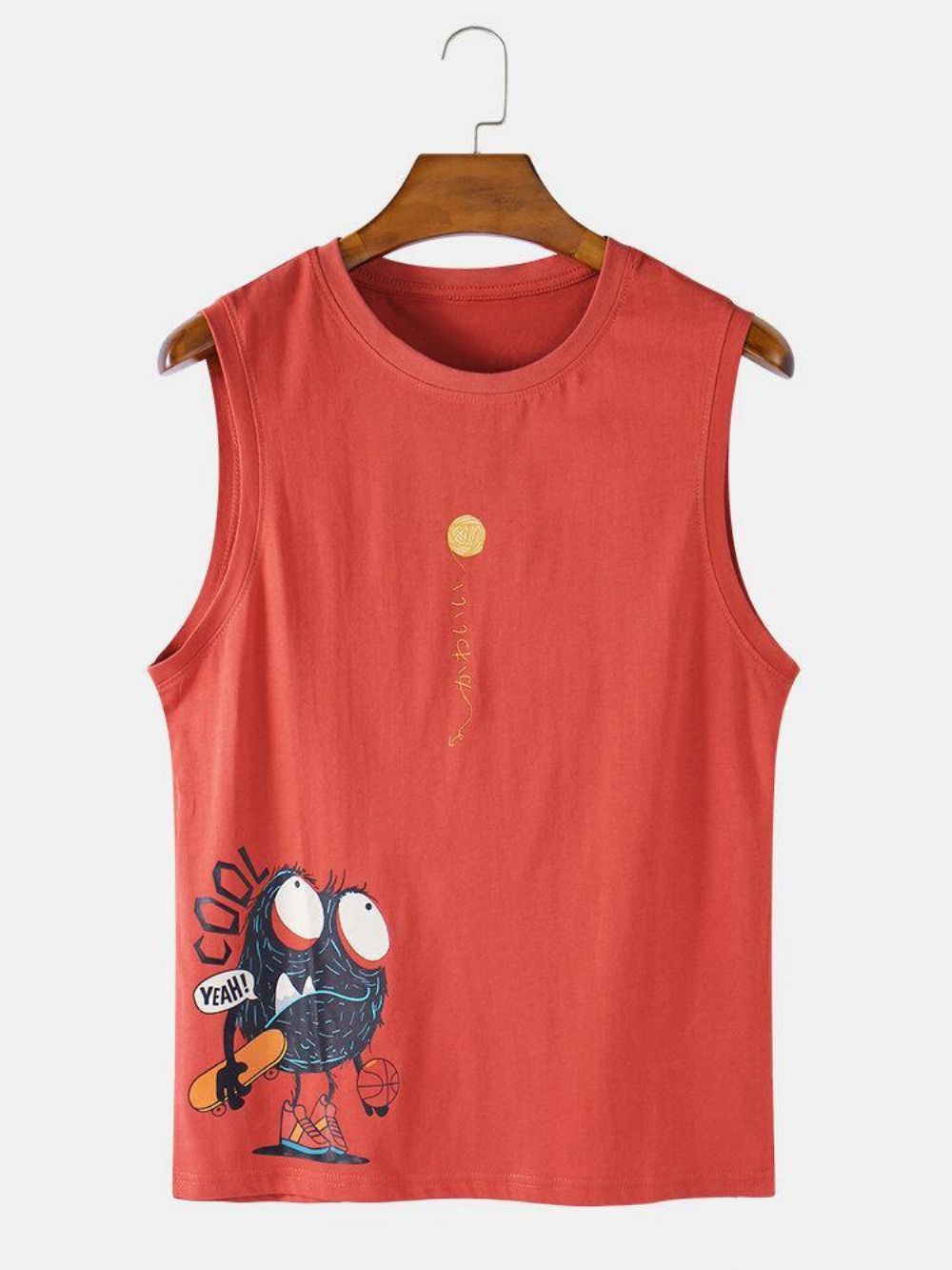 Ärmellose Lässige Tanktops Aus Baumwolle Mit Cartoon-Print