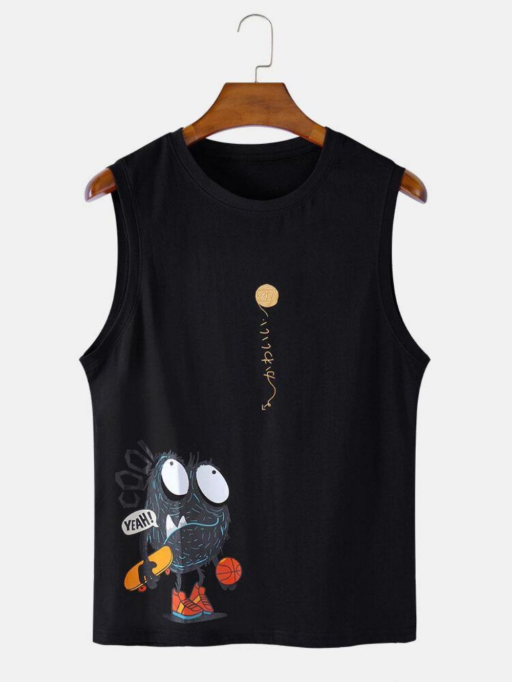 Ärmellose Lässige Tanktops Aus Baumwolle Mit Cartoon-Print