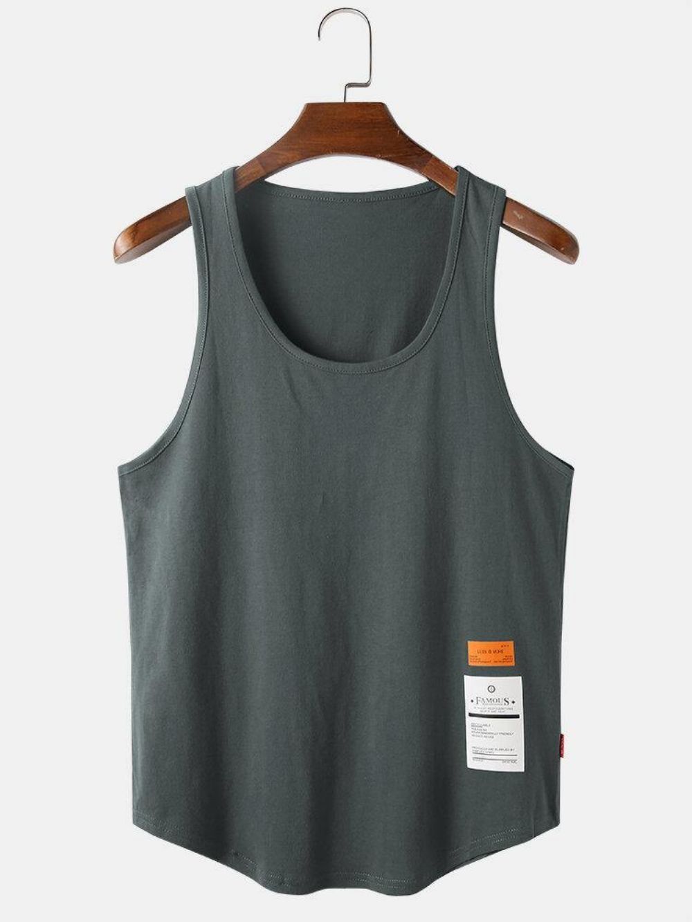 Atmungsaktive Lockere Lässige Tanktops Aus Einfarbiger Baumwolle Für Herren