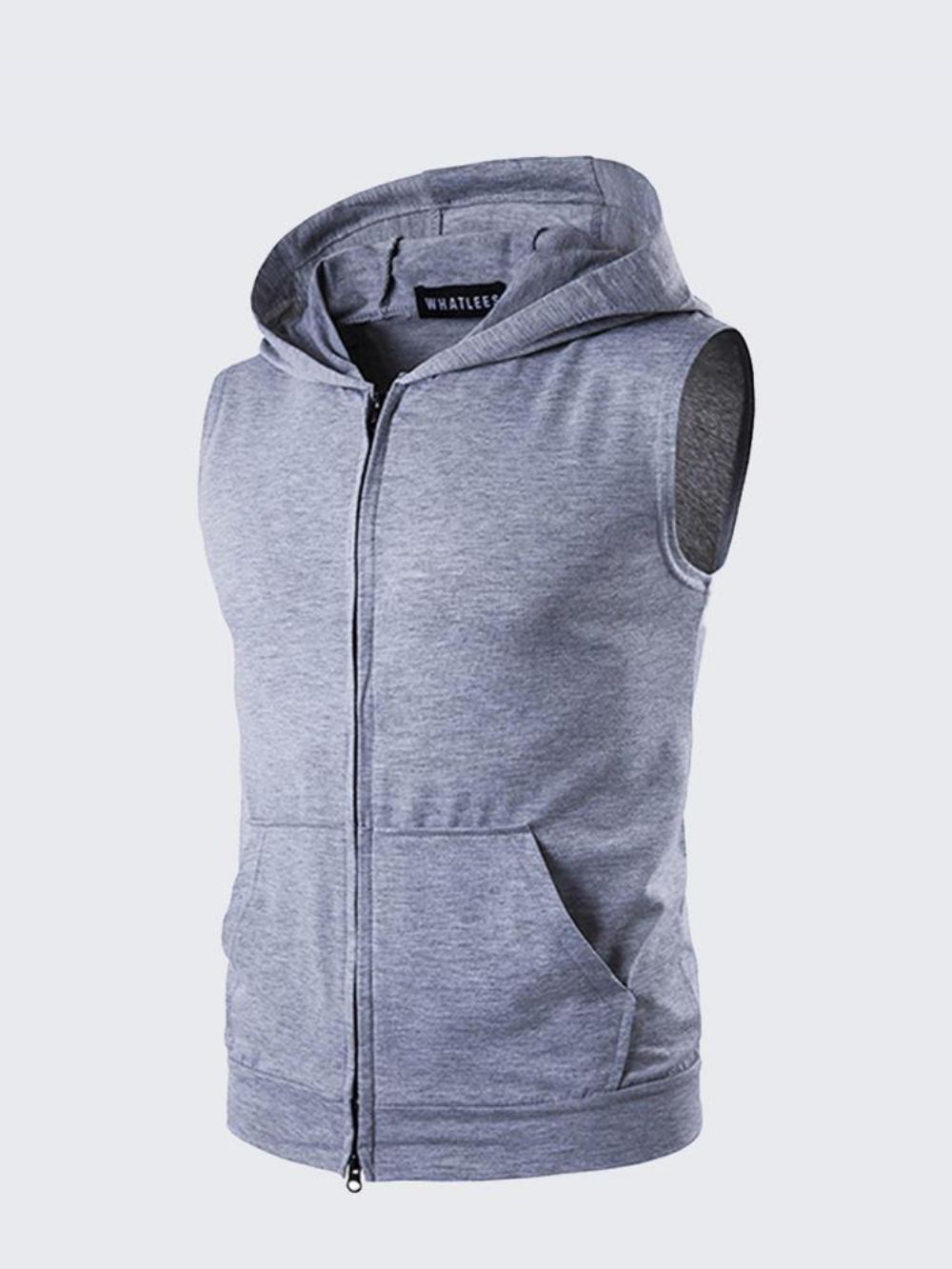 Sommer-Persönlichkeit High Street Big Pocket T-Shirt Casual Zip Hooded Vest Herren Pullover T-Shirt