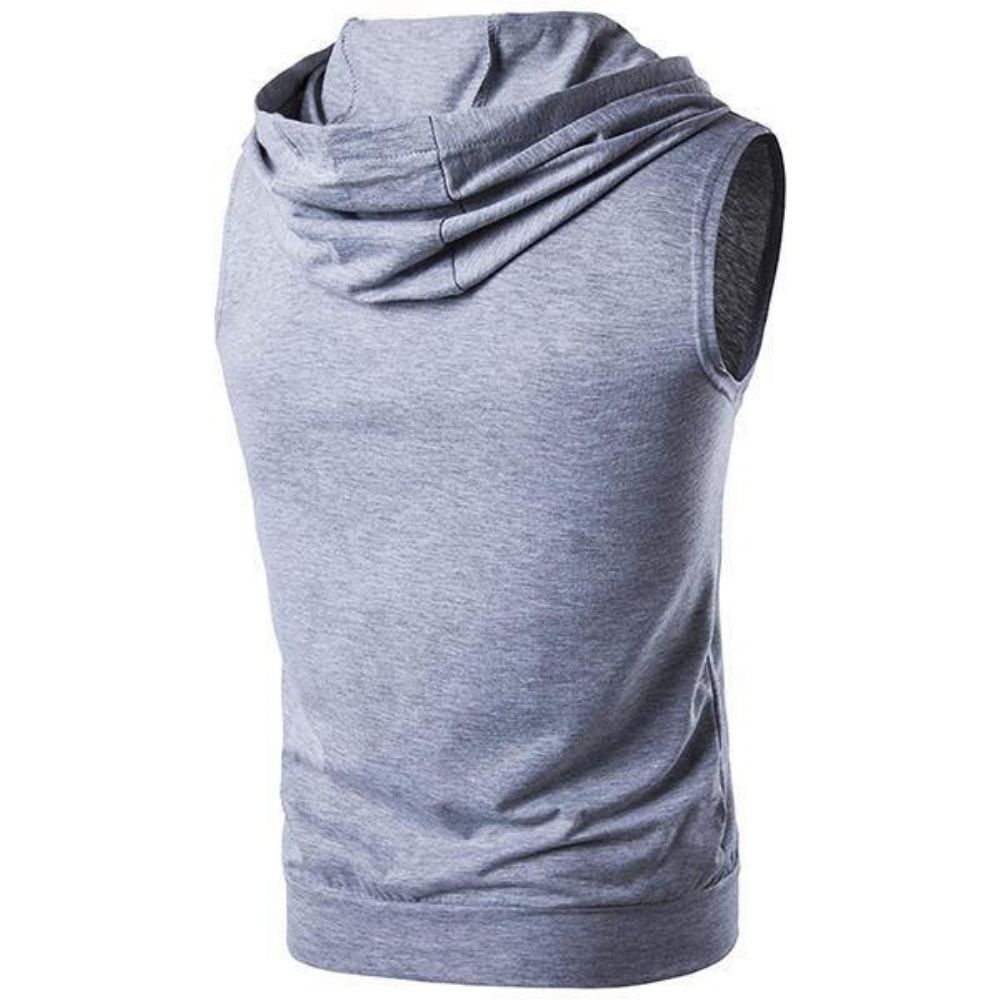 Sommer-Persönlichkeit High Street Big Pocket T-Shirt Casual Zip Hooded Vest Herren Pullover T-Shirt