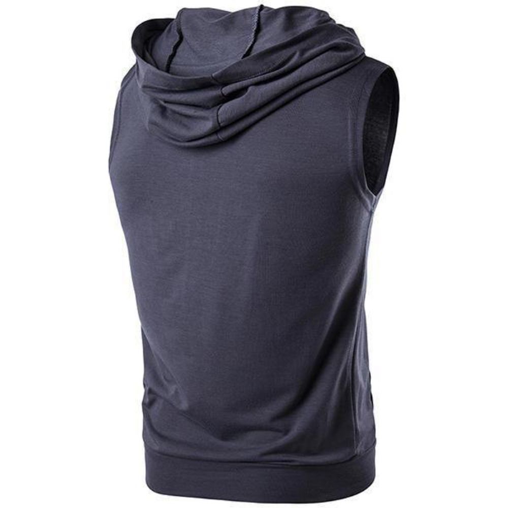 Sommer-Persönlichkeit High Street Big Pocket T-Shirt Casual Zip Hooded Vest Herren Pullover T-Shirt