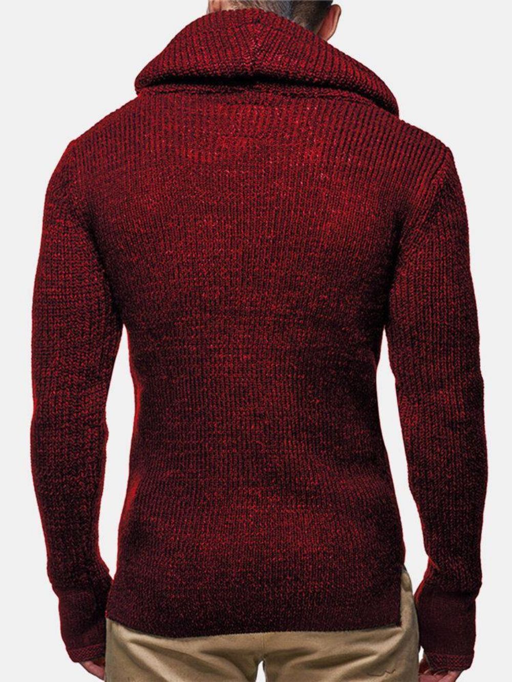 Herren-Pullover Mit Ausgeschnittenen Manschetten Warm Lässig Mit Kordelzug