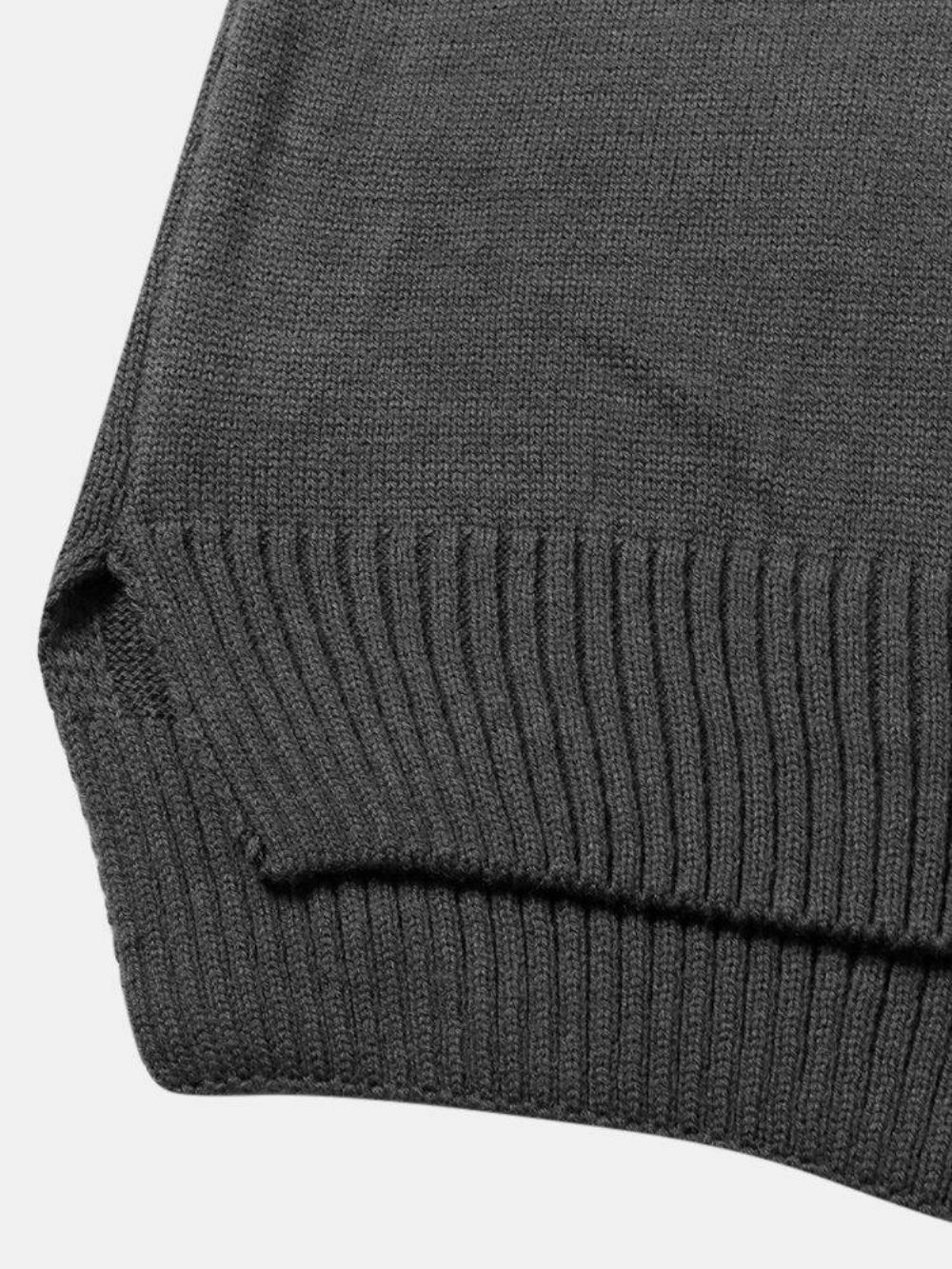 Herren-Pullover Mit Einfarbigem Design Und Ausgeschnittenen Ärmeln