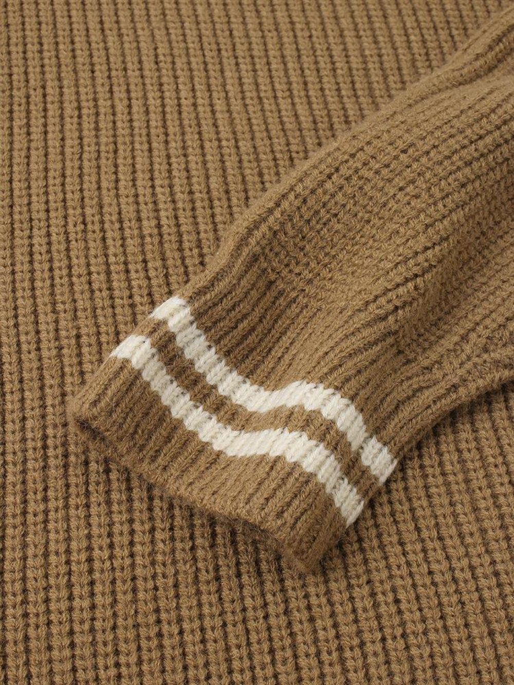 Männer Design Farbblock Langarm Warme Strickpullover