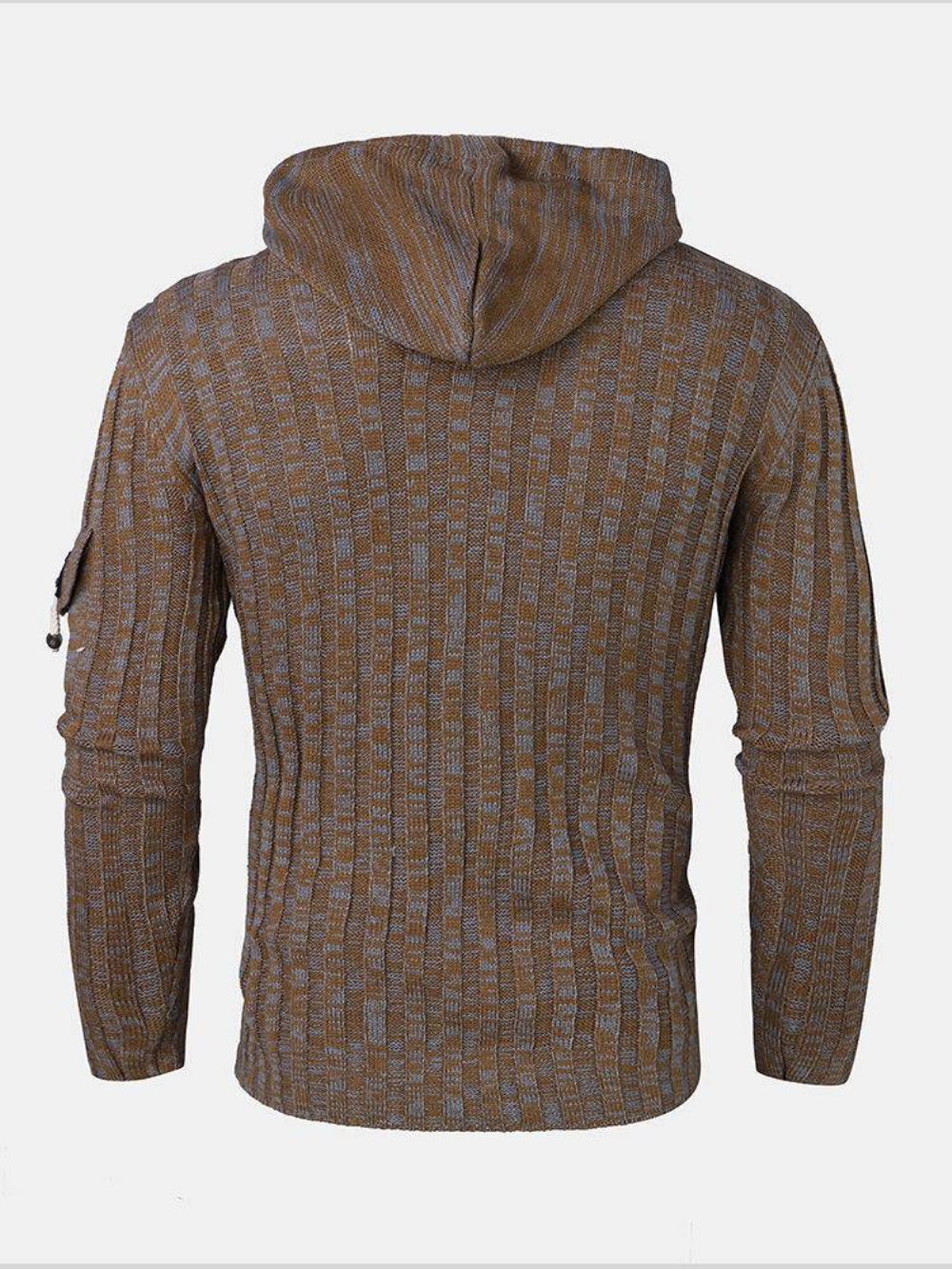 Warme Kapuzenpullover Mit Zopfmuster Für Herren Mit Toggle-Front