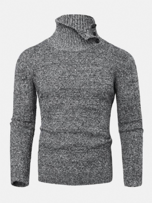 Warme Langärmlige Strickpullover Mit Hoher Taille Und Textur Für Herren