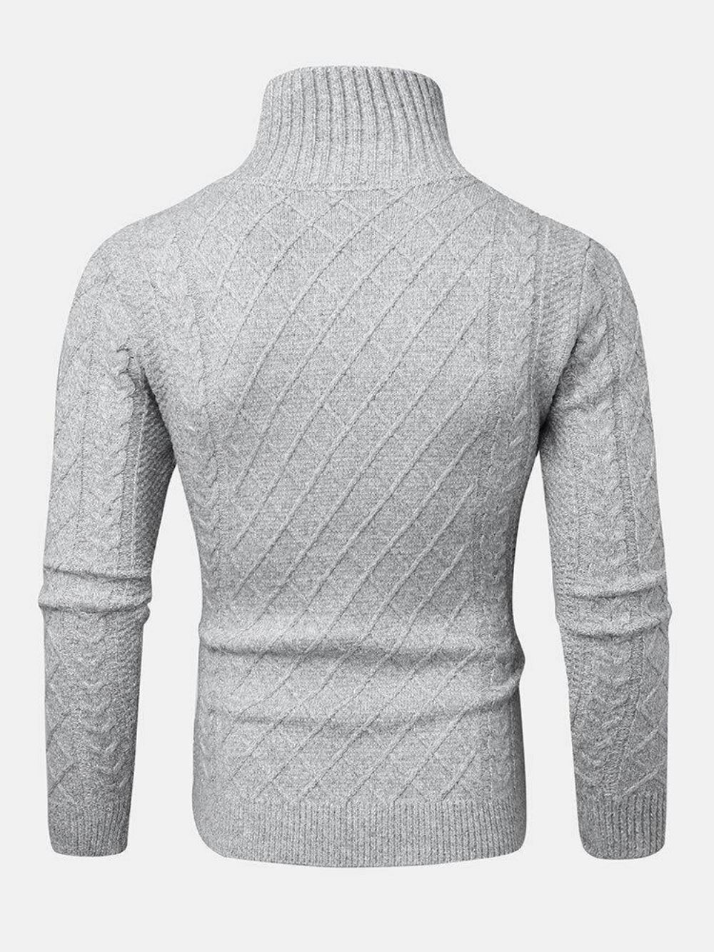 Warme Langärmlige Strickpullover Mit Hoher Taille Und Textur Für Herren