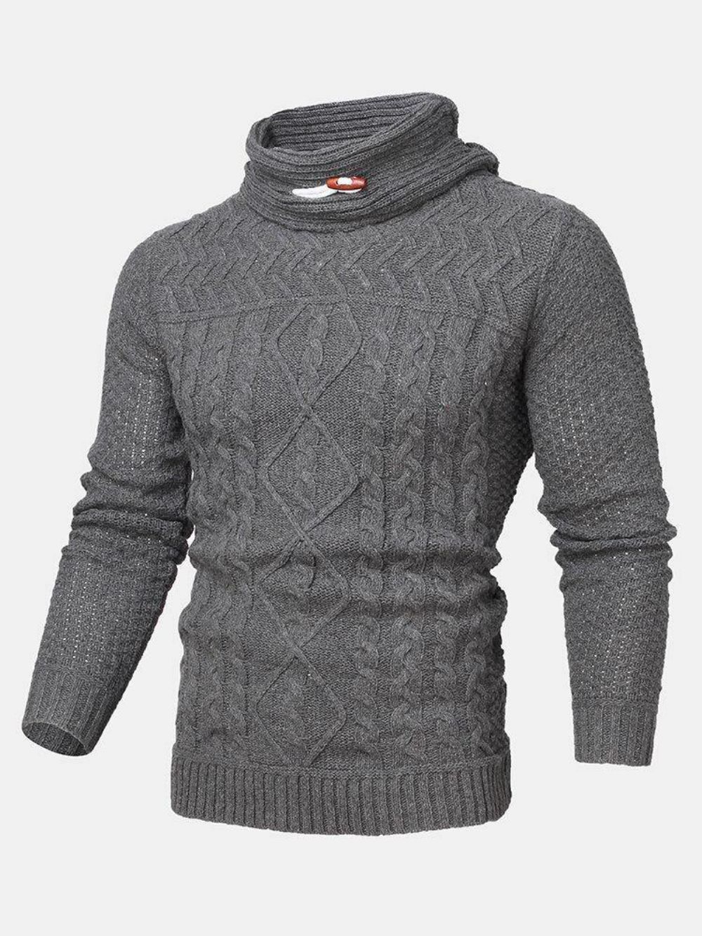 Warme Langarm-Strickpullover Mit Rollkragen Für Herren