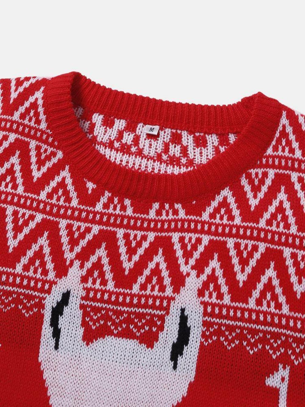 Weihnachten Herren Cartoon Alpaka & Geometrie Gestrickte Warme Pullover Pullover