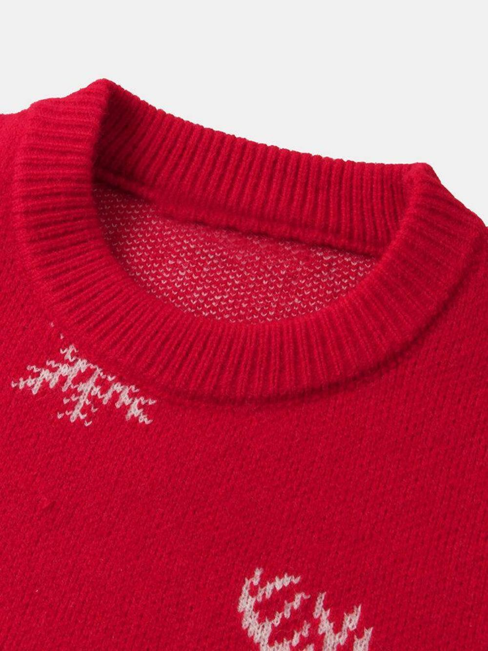 Weihnachtselch Und Schneeflocken-Grafiken Für Herren Langärmlige Strickpullover