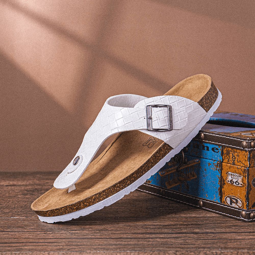 Atmungsaktive Rutschfeste Gewebte Strand-Flip-Flops Für Herren