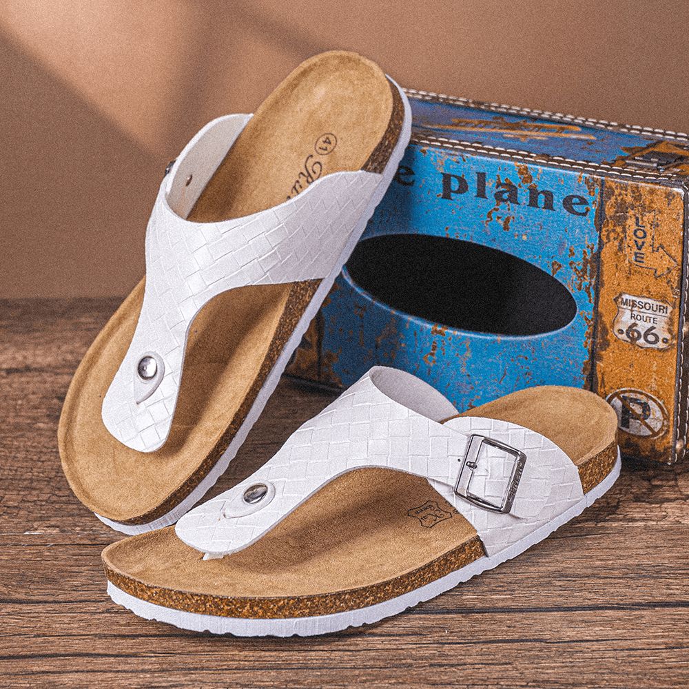 Atmungsaktive Rutschfeste Gewebte Strand-Flip-Flops Für Herren