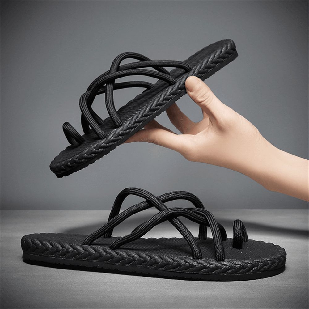 Atmungsaktive Weiche Unterseite Rutschfeste Bequeme Clip-Toe-Strand-Hausschuhe