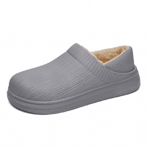 Bequeme Weite Passform Runde Zehen Warme Einfache Slip-On-Hausschuhe Für Herren