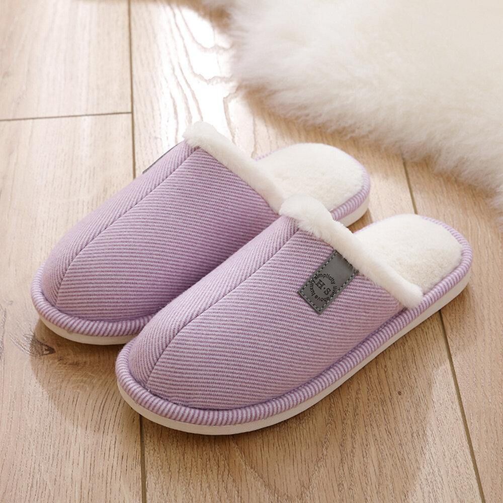 Damen Casual Solid Color Closed Toe Flat Bequeme Warm Home Schuhe