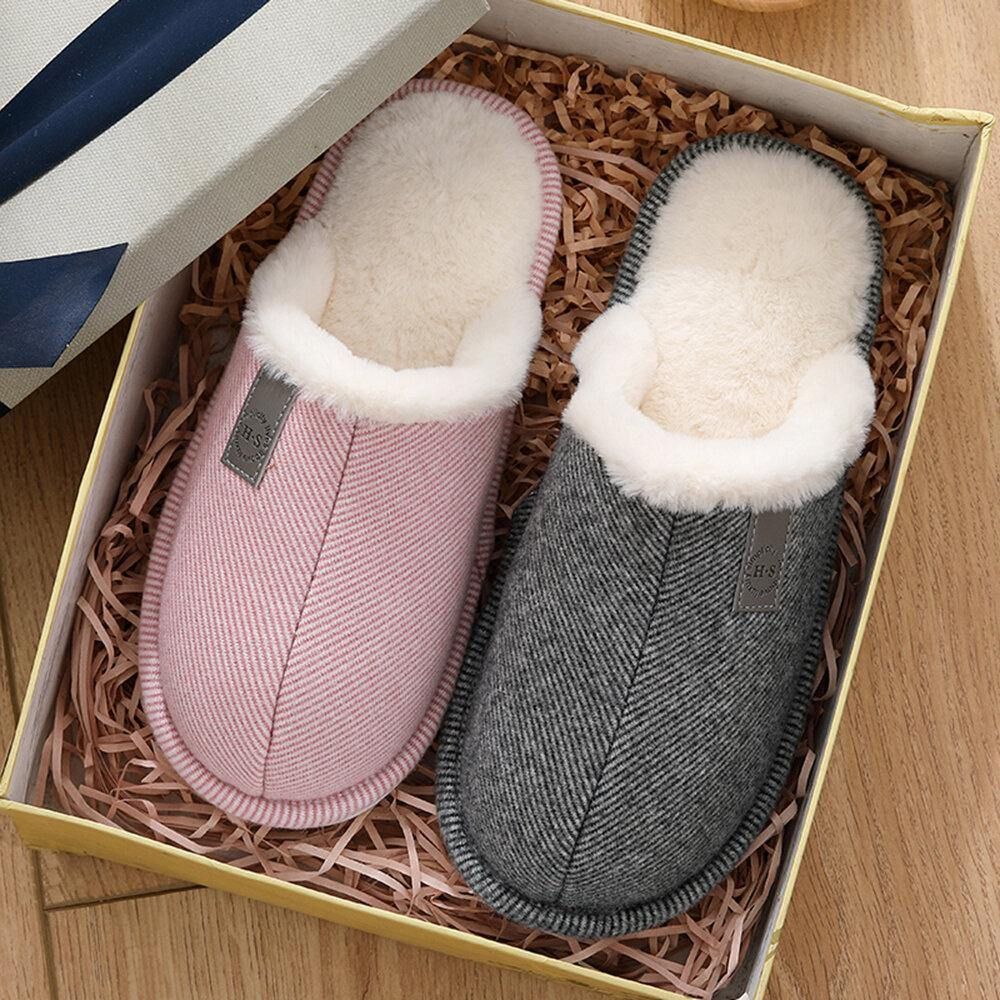 Damen Casual Solid Color Closed Toe Flat Bequeme Warm Home Schuhe