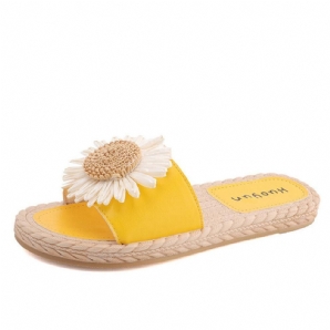 Damen Daisy Decor Tragbare Bequeme Strand-Slides Hausschuhe