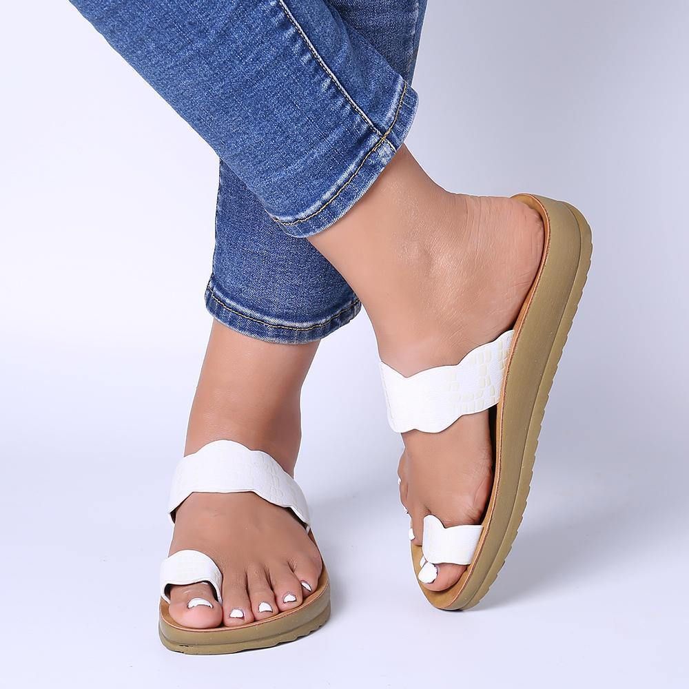 Frauen Casual Clip Toe Plateau Hausschuhe