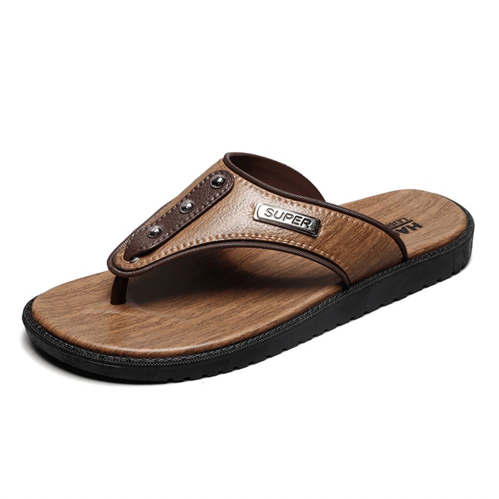 Herren Pu Hausschuhe Atmungsaktive Leichte Freizeit Strand Flip Flops