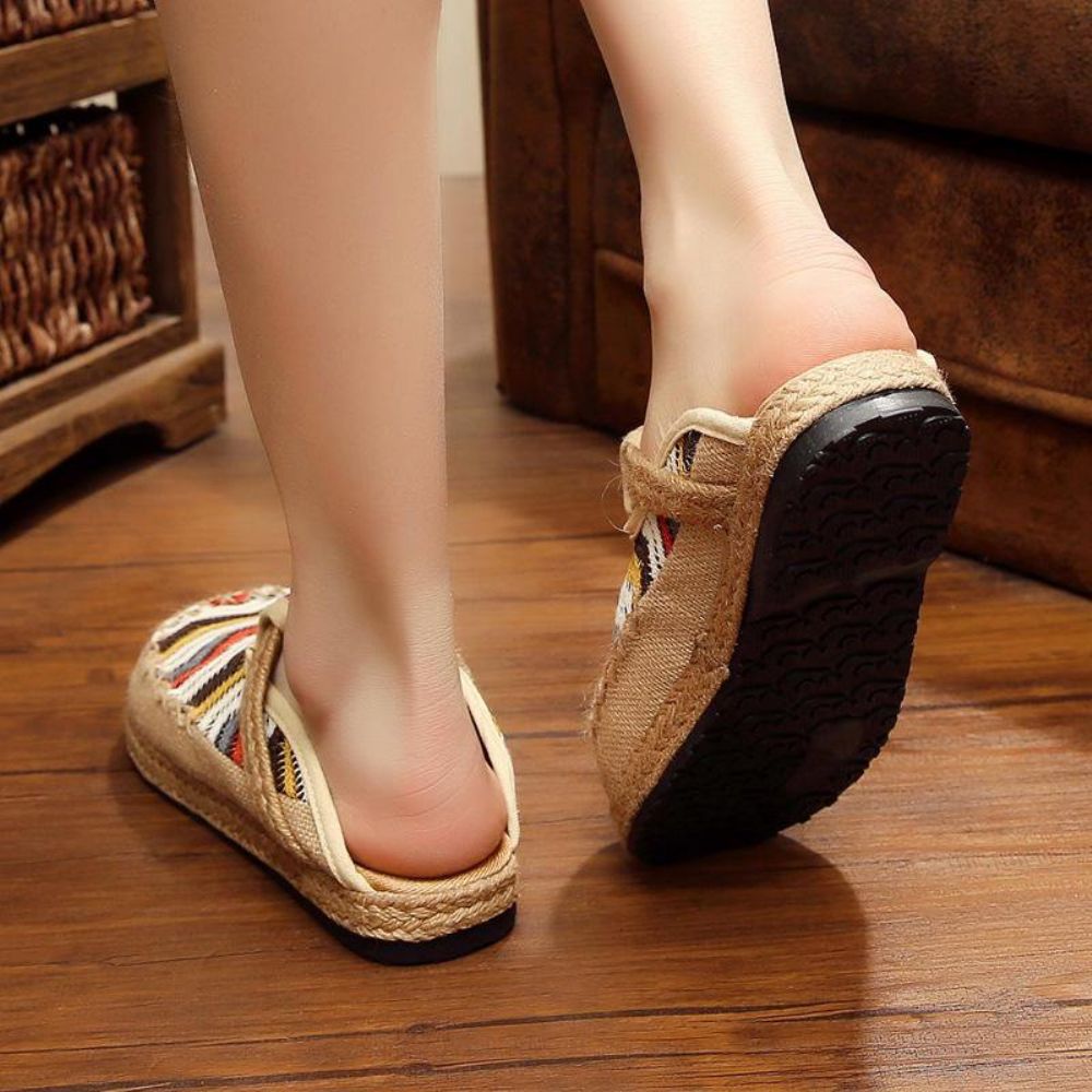 Rainbow Espadrilles Flax Backless Loafer