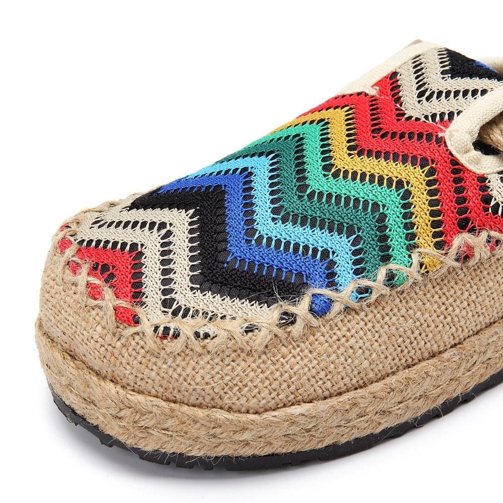 Rainbow Espadrilles Flax Backless Loafer