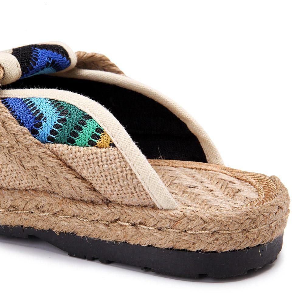 Rainbow Espadrilles Flax Backless Loafer