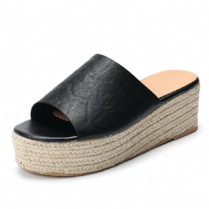 Serpentine Soft Bequeme Round Toe Wedge Comfy Slippers