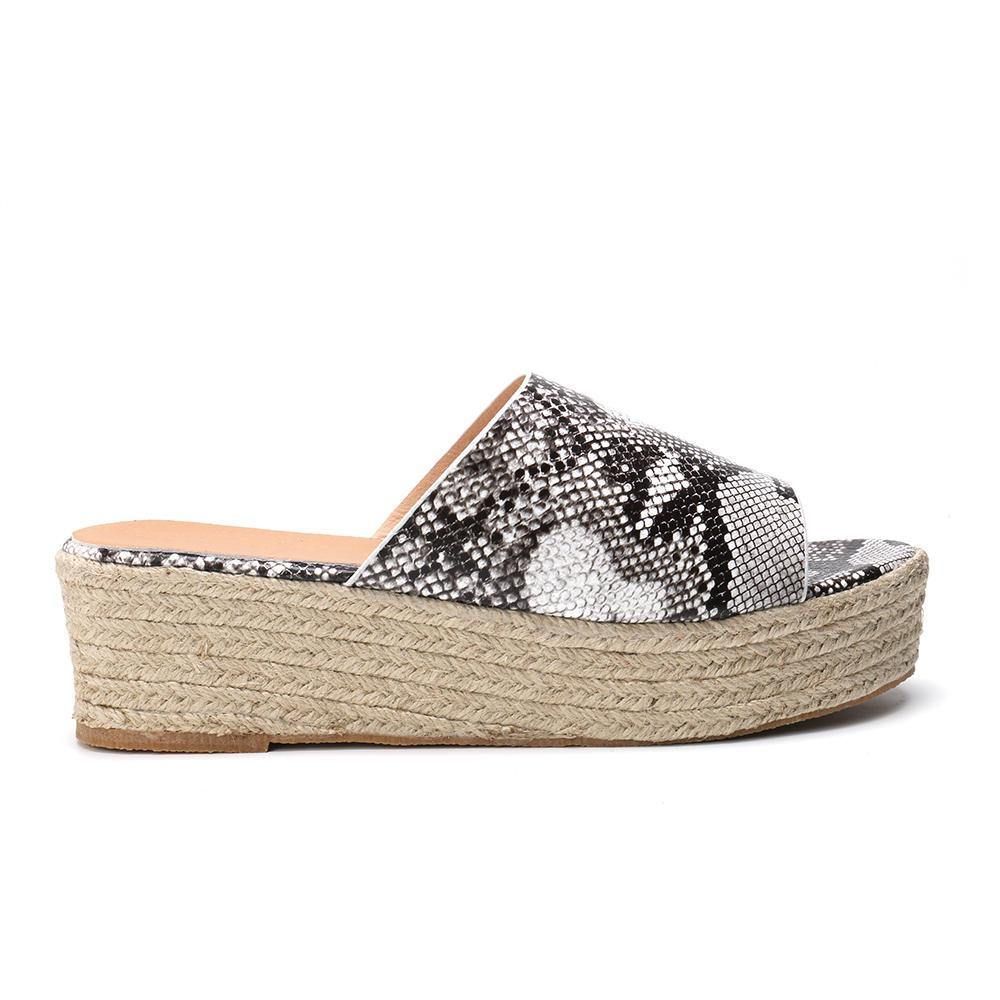 Serpentine Soft Bequeme Round Toe Wedge Comfy Slippers