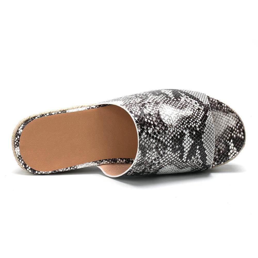 Serpentine Soft Bequeme Round Toe Wedge Comfy Slippers