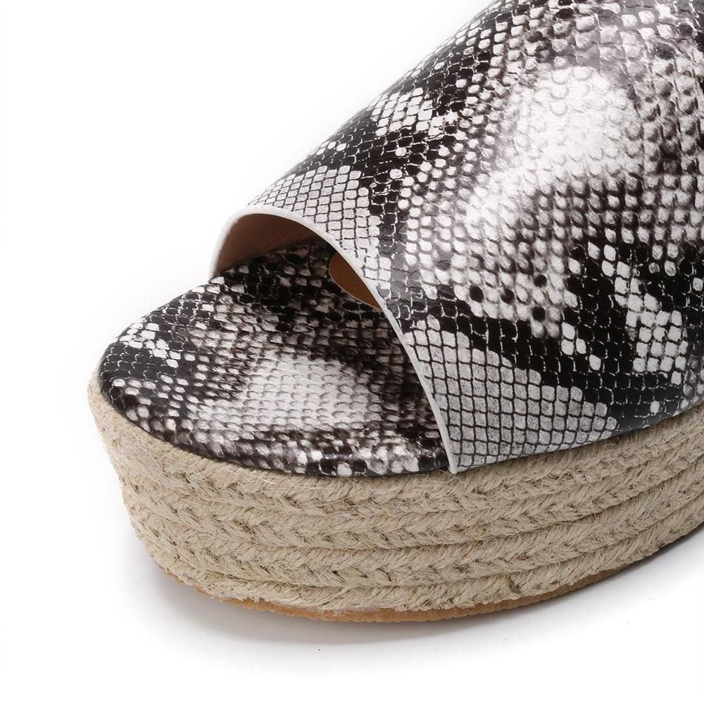 Serpentine Soft Bequeme Round Toe Wedge Comfy Slippers