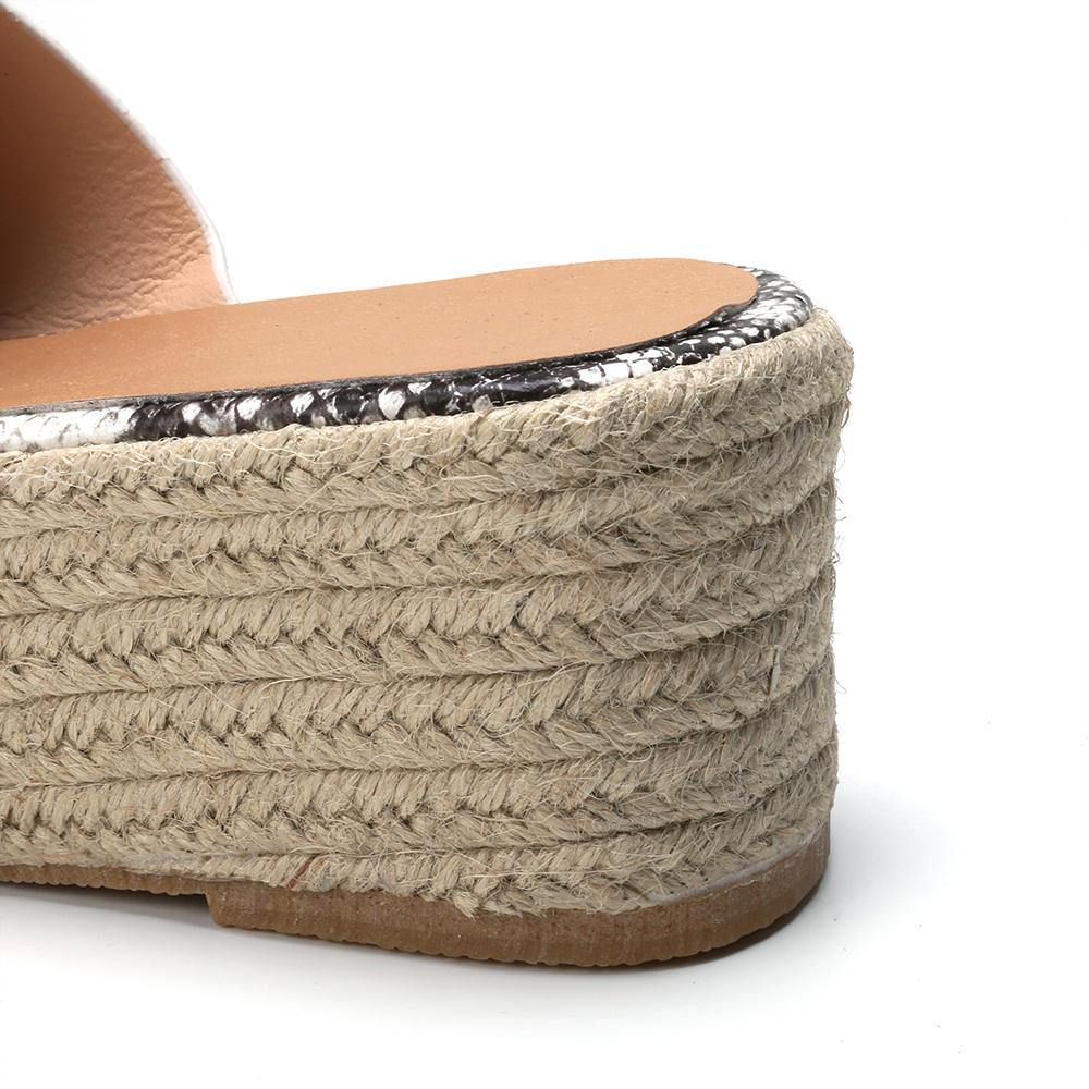 Serpentine Soft Bequeme Round Toe Wedge Comfy Slippers