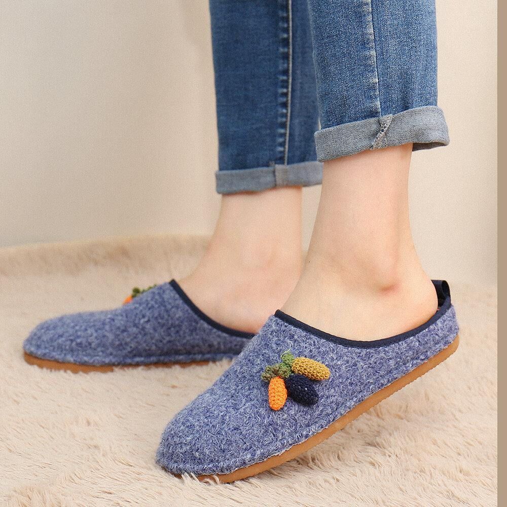 Süße Früchte Dekoration Einfarbig Haushalt Baumwolle Slip On Indoor Flat Home Schuhe Hausschuhe