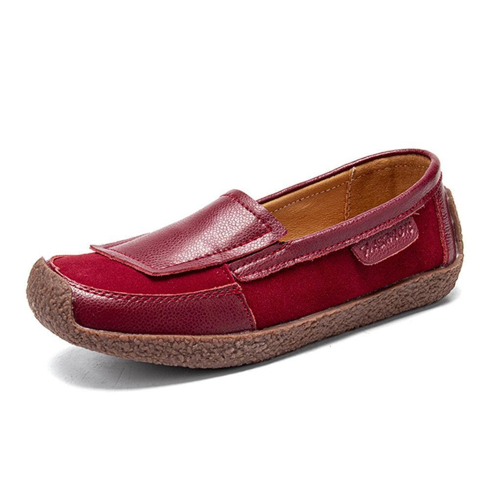 Bequeme Lederspleiße Für Damen Weicher Slip-On Flache Loafer