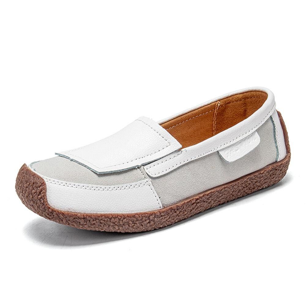 Bequeme Lederspleiße Für Damen Weicher Slip-On Flache Loafer