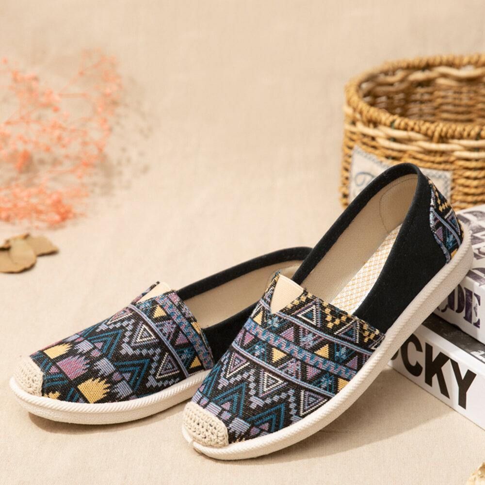 Damen Casual Soft Patchwork Round Toe Fisherman Schuhe