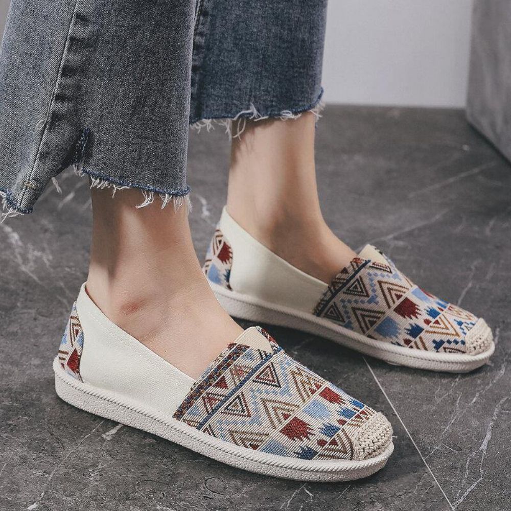 Damen Casual Soft Patchwork Round Toe Fisherman Schuhe