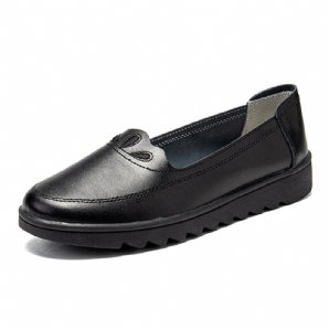 Damen Daily Round Toe Weiche Einfarbige Flache Loafer-Schuhe