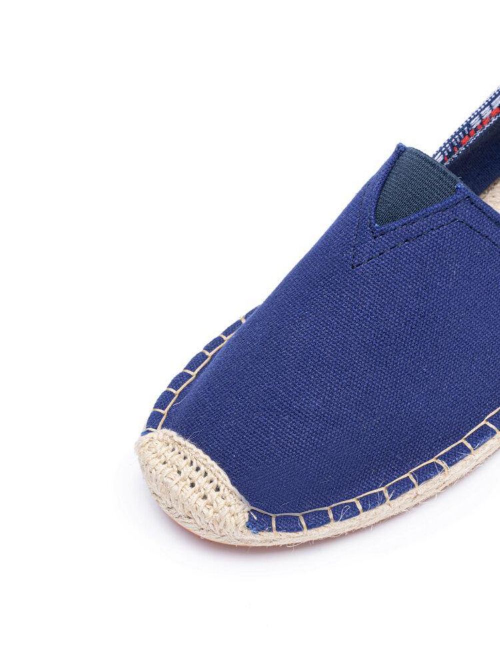 Ethnisches Spleißen Bunt Gestreiftes Leinen Bequemer Atmungsaktiver Slip-On Lässige Espadrille-Flachschuhe