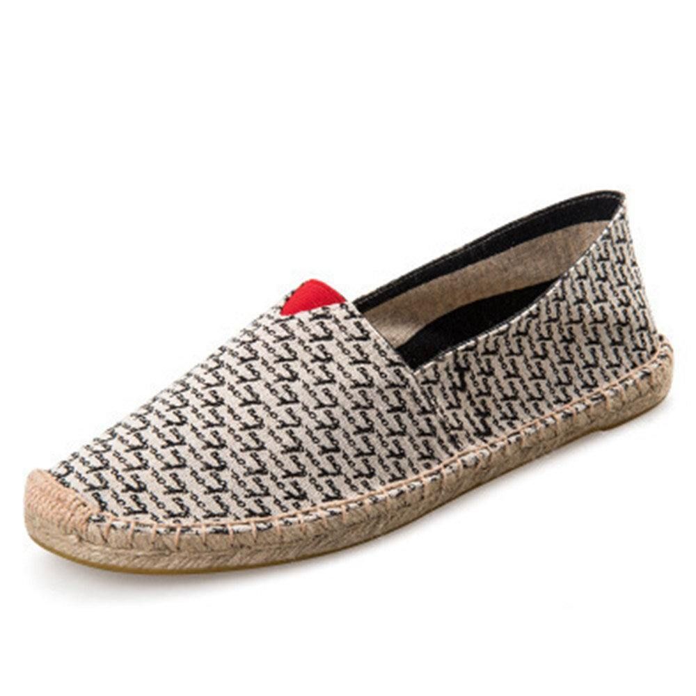 Frauen Große Einfarbige Slip-On Espadrilles Fischer Flache Schuhe