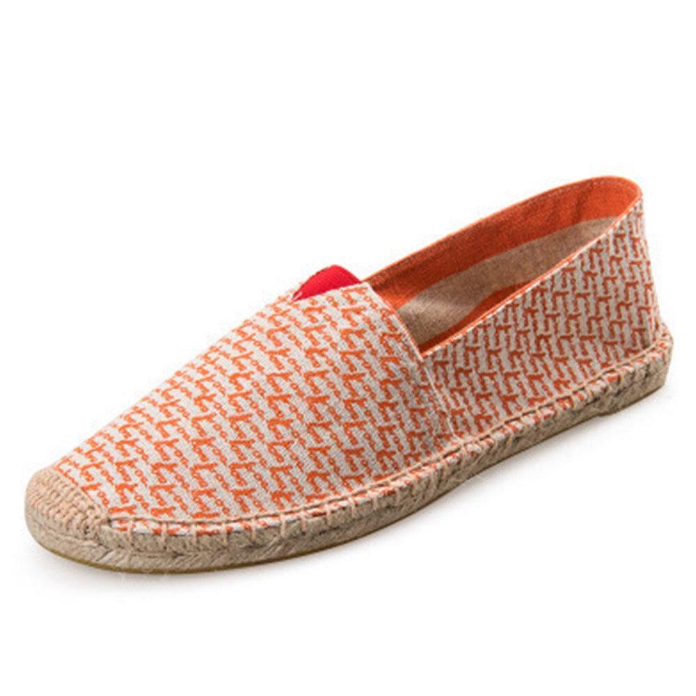 Frauen Große Einfarbige Slip-On Espadrilles Fischer Flache Schuhe