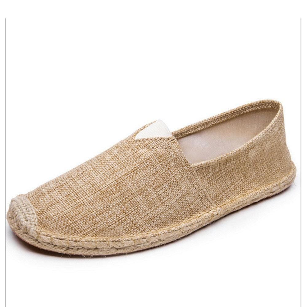 Frauen Große Einfarbige Slip-On Espadrilles Fischer Flache Schuhe