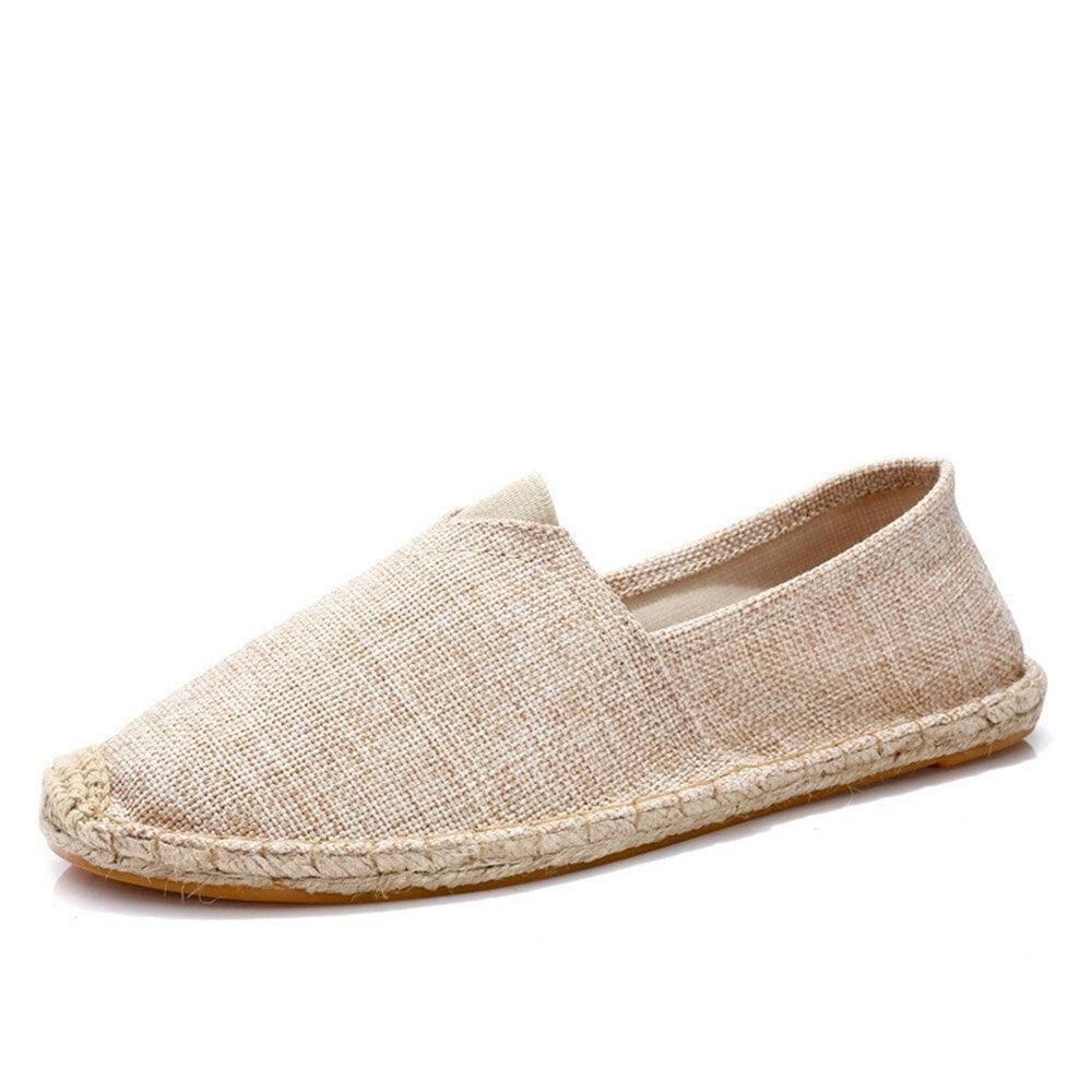 Frauen Große Einfarbige Slip-On Espadrilles Fischer Flache Schuhe