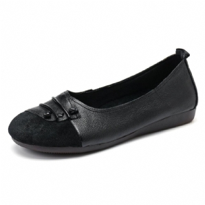 Lässige Einfarbige Plissierte Weiche Flache Loafer-Schuhe Für Damen