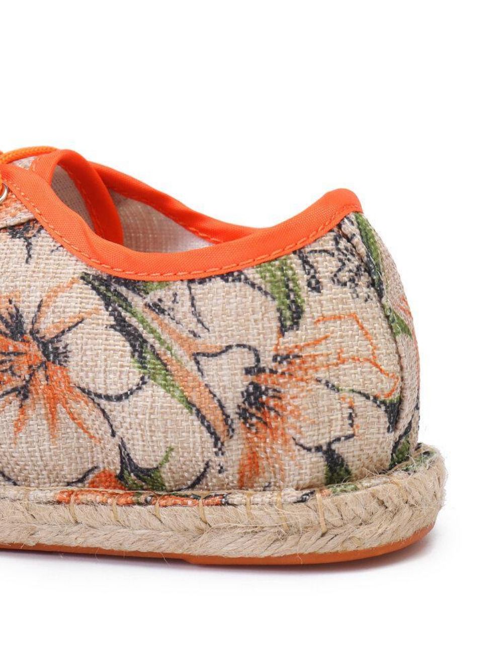 Leinenstoff Mit Blumenmuster Bequem Atmungsaktiv Tragbar Zum Schnüren Lässige Espadrille-Schuhe