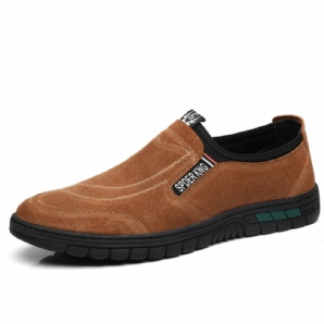 Bequeme Schweinsledernähte Für Herren Rutschfeste Runde Zehen Faule Slip-On-Loafer-Schuhe