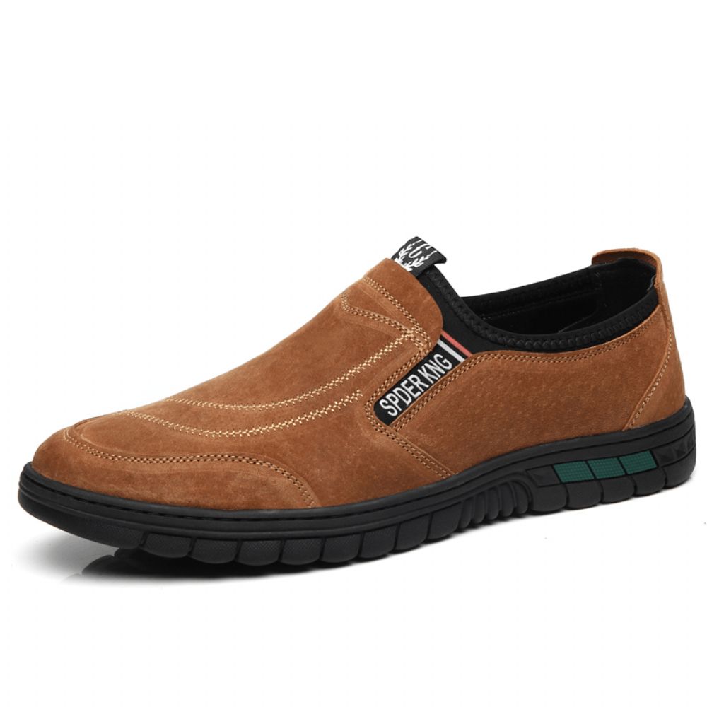 Bequeme Schweinsledernähte Für Herren Rutschfeste Runde Zehen Faule Slip-On-Loafer-Schuhe