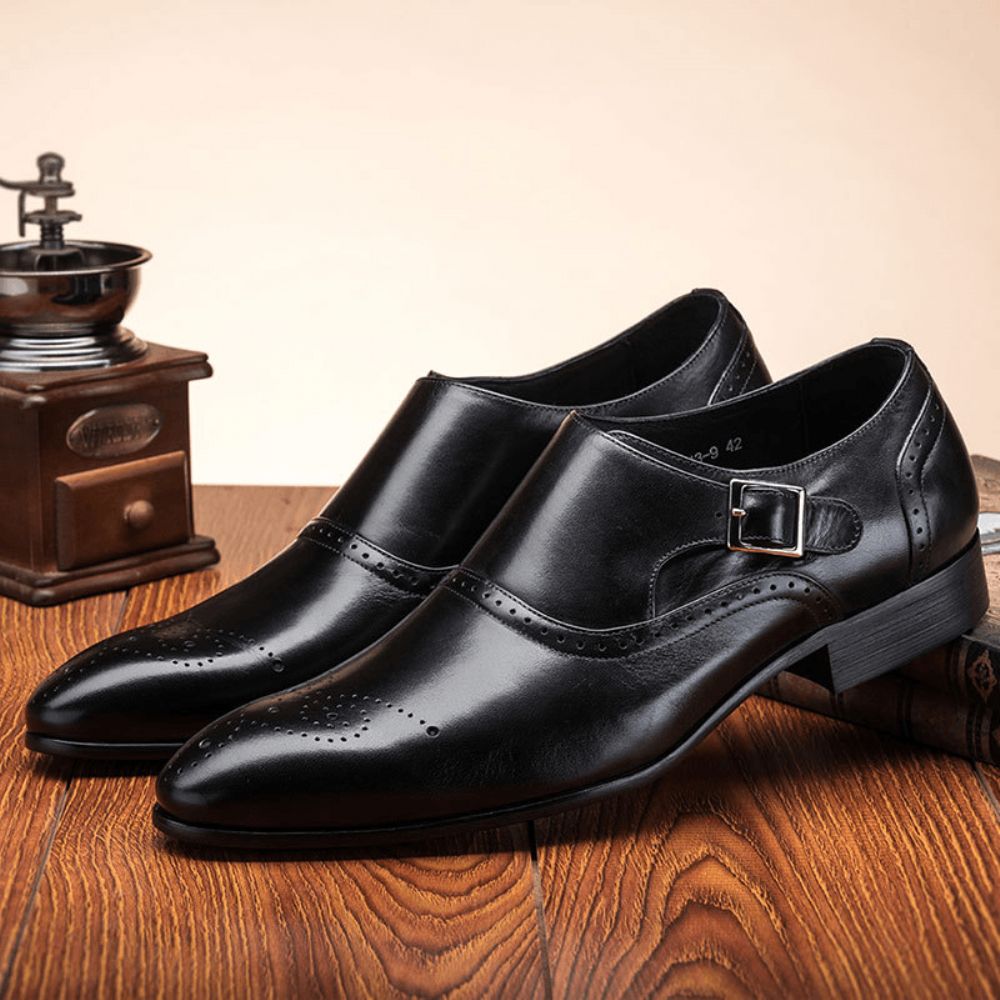 Brogue Geschnitztes Elastisches Band Lässige Business-Oxfords