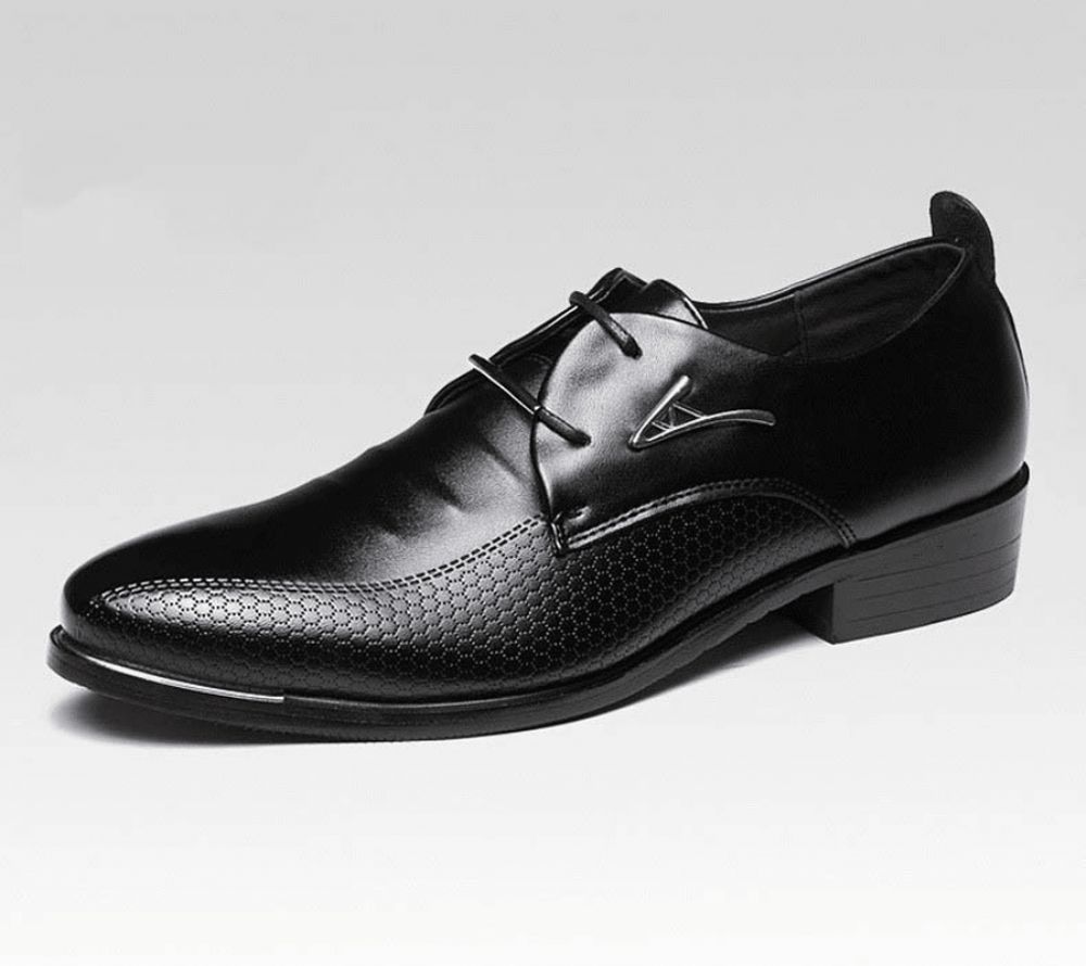 Business-Kleid Für Herren Formelle Oxfords Leder-Loafer Flache Freizeitschuhe Zum Schnüren