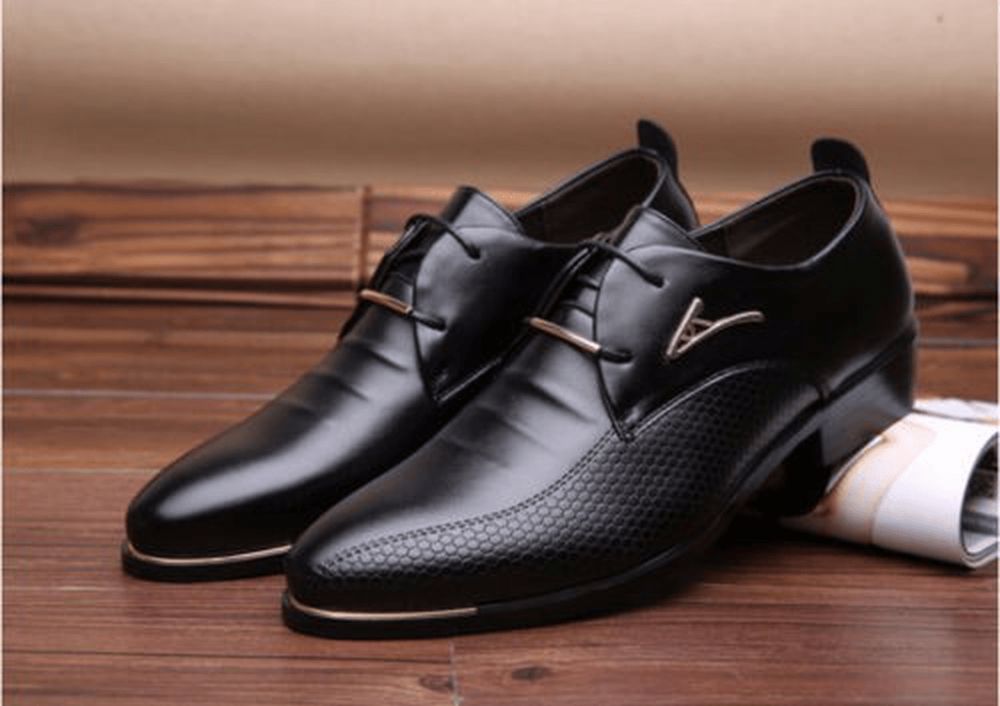 Business-Kleid Für Herren Formelle Oxfords Leder-Loafer Flache Freizeitschuhe Zum Schnüren